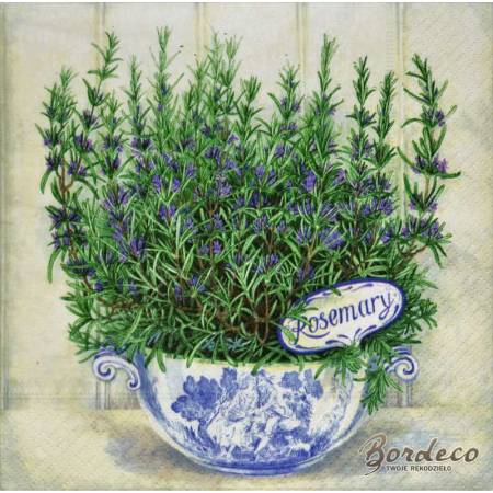 Serwetka decoupage seria AHA rozmaryn w donicy 33x33cm